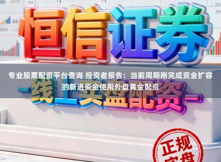 专业股票配资平台查询 投资者报告：当前周期刚完成资金扩容的新进资金使用外盘黄金配资
